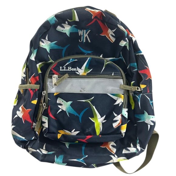 L.L. Bean Other - LL Bean Junior Original Book Pack, 17L, Navy Blue with Multicolor Shark Print